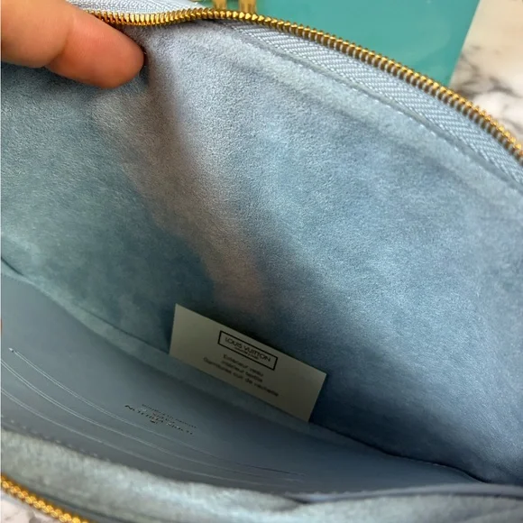 🚨SOLD🚨NWT Authentic Louis Vuitton Calfskin New Wave Blue Zipped Pochette - Picture 11 of 12
